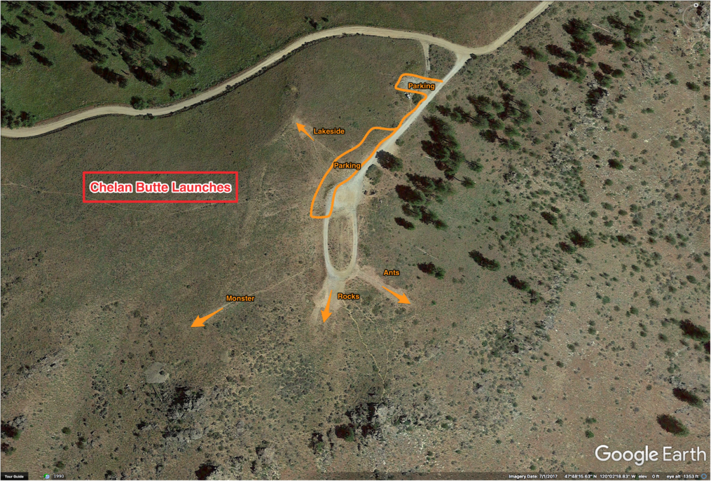 Aerial view of Chelan Butte launches